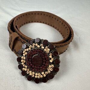 Vintage Nine West Y2K Belt | Boho-Chic Genuine Leather Statement Buckle